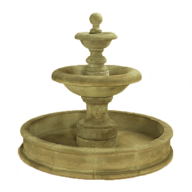 Villa Santini Two Tier Pond Outdoor Cast Stone Garden Fountain Short Fountain Tuscan